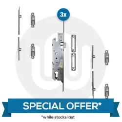 VAN STOCK: 3x Simplefit 4 Roller Door Locks with Individual Keeps 28mm, 35mm & 45mm Backset