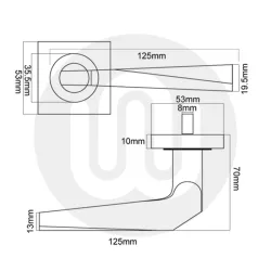 Veer Lever Handle on Rose