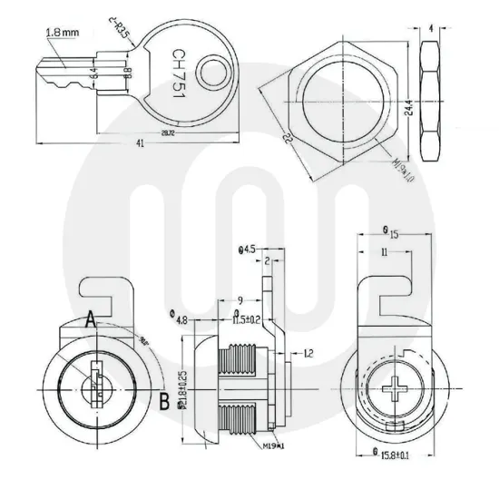 Cam Locks with Hook Cam