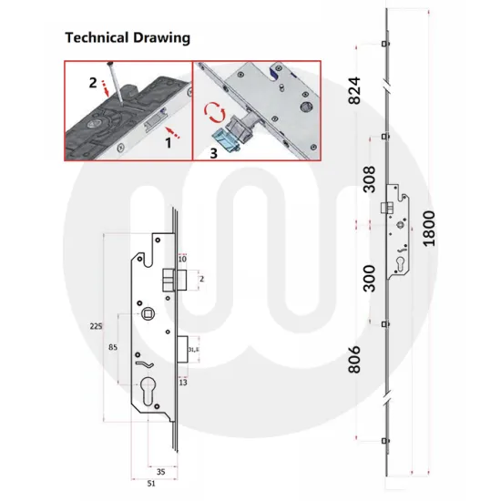 Accado Style 4 Roller 35mm 85PZ Door Lock
