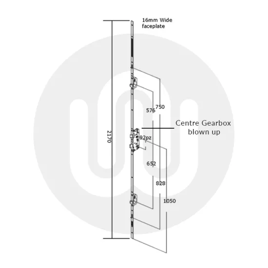 Fuhr 856 Type 15 Upvc Or Bifold Door Lock 2 Hook 2 Roller