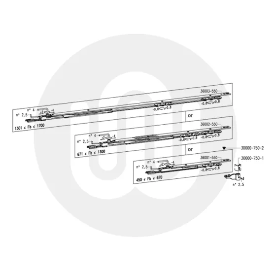 Sobinco 36001/2/3-550 Chrono Visible Tilt Before Turn Link Arm