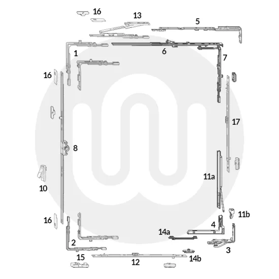 Roto Designo II Full Tilt & Turn System 13mm (Concealed Fix) - PVC & Timber