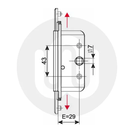 Giesse 04093 Two-Way Mechanism for Ghibo Out Outward Opening