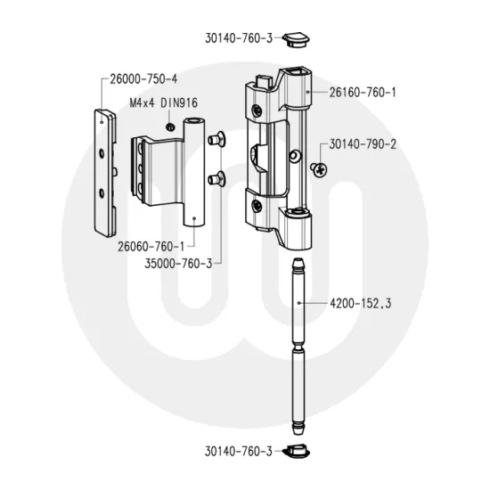 Sobinco 26164-750 Chrono Top Hinge for Aluminium Windows/Doors