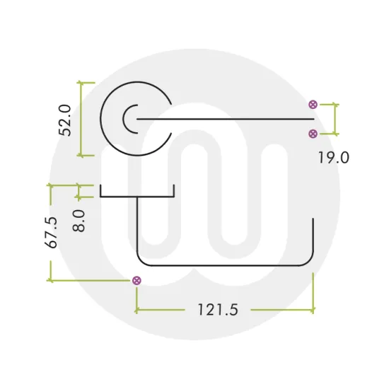 19mm Return To Door Lever On Round Rose