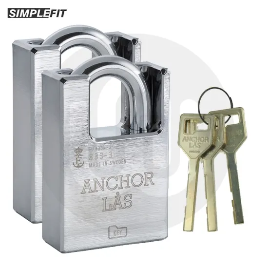 Simplefit Anchor Las High Security CEN Grade 3 Stainless Steel Padlock – Keyed Alike - 60mm Closed Shackle Simplefit Anchor Las High Security CEN Grade 3 Stainless Steel Padlock – Keyed Alike - 60mm Closed Shackle