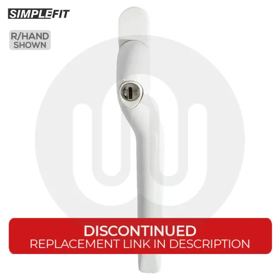 Simplefit Sleek Low Height Cranked Espagnolette Window Handle - Locking