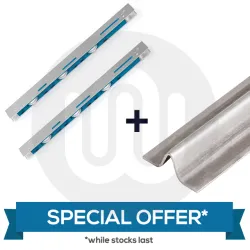 SPECIAL OFFER! Steel Retrofit Patio Track + Simplefit Heavy Duty 3 Wheel Rollers