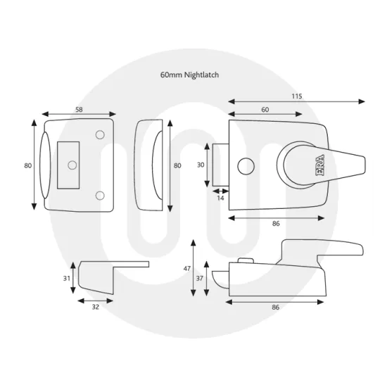 ERA Nightlatch Door Lock 60mm
