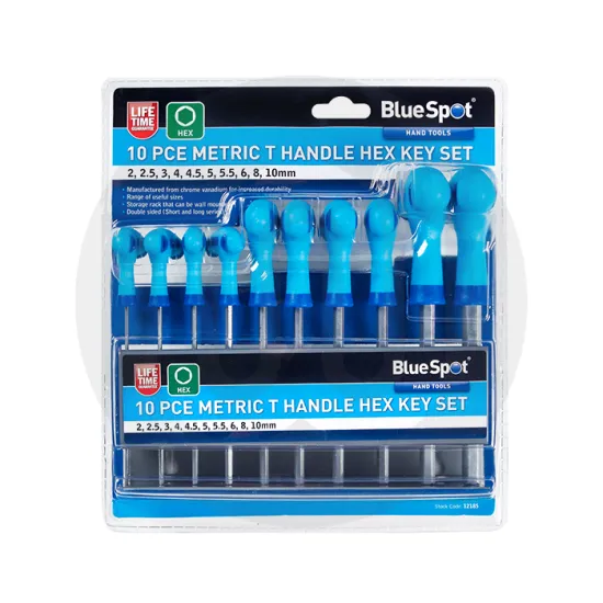 10 PCE Metric T Handle Hex Key Set (2-10mm)