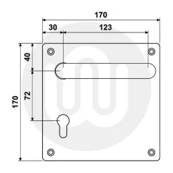 Euro Lock Set On Square Plate