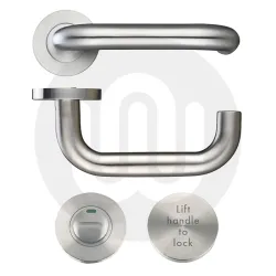 Zoo Hardware ZCS030LLSS 19mm Lift to Lock Tubular Return to Door Lever Set – Push on Rose – Grade 304