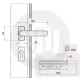 Simplefit Polaris Lever Door / Bifold Handle 43mm & 50mm Screw Centres