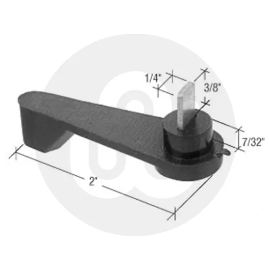 Black 2" Latch Lever with 3/8" Spindle for Arcadia® Doors
