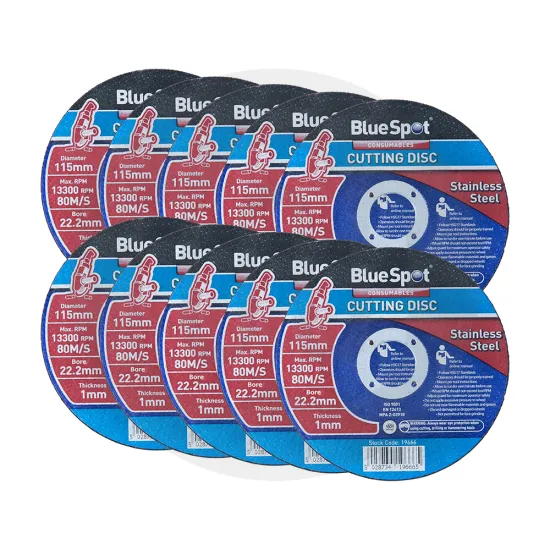 115mm (4.5") Stainless Steel Cutting Disc - Pack of 10