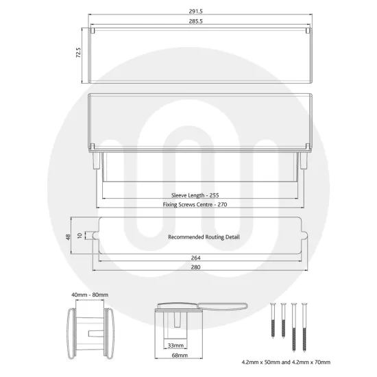 Simplefit Budget Decorative 12” Letterplate 40-80mm