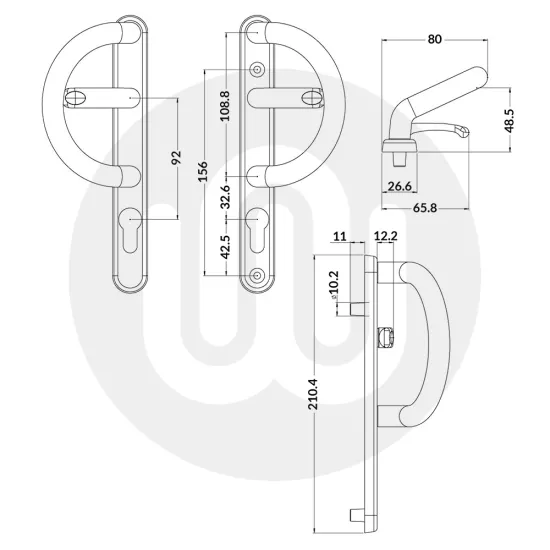 Simplefit Budget Locking Patio Door Handle