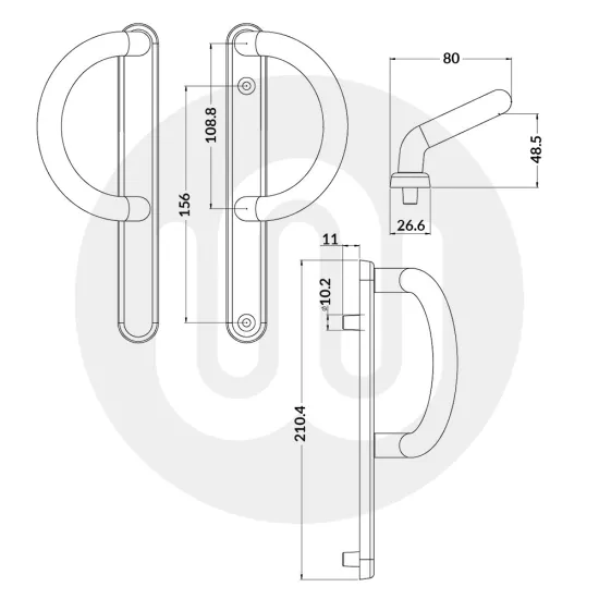 Simplefit Budget Dummy Patio Door Handle