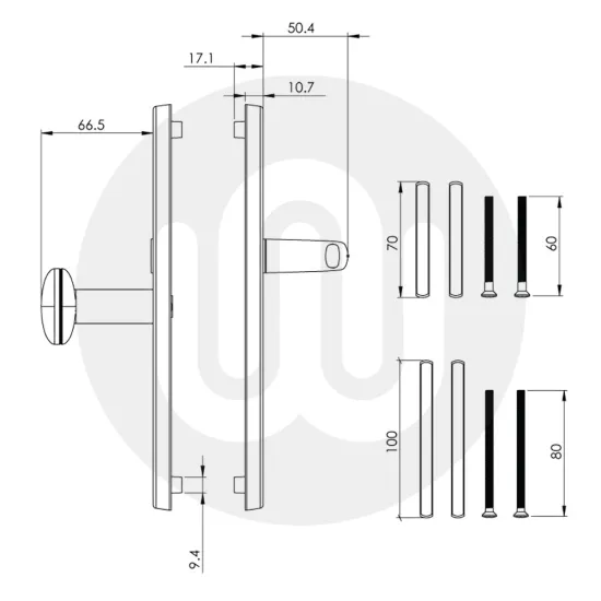Simplefit Budget Offset Lever/Pad 92PZ/62PZ Door Handle - Medium Cover (241BP/211CRS)
