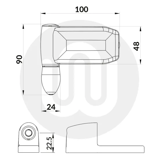 Nexus Adjustable Flag Hinge 100mm Standard Body (15-21mm Upstand)