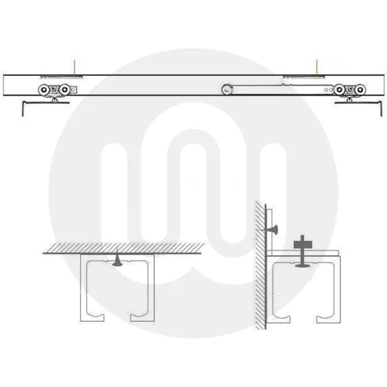 Sliding Door Track Hanging Rail With Mute Design, Sliding Door Kit Suitable for Various Applications