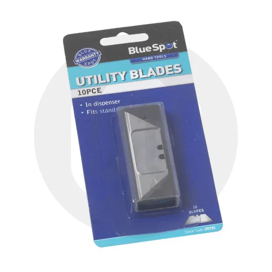 10 Piece Utility Blades In Dispenser