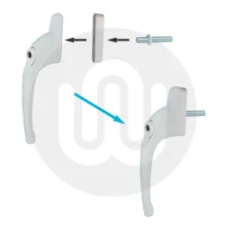 Simplefit Bagged High Height Inline Espagnolette Window Handle - Locking