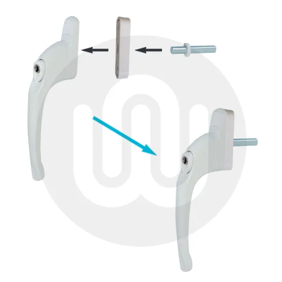 Simplefit Bagged High Height Inline Espagnolette Window Handle - Locking