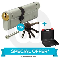 SPECIAL OFFER! 14x Simplefit 6-Pin Anti-Snap Anti-Pick Dual Finish Cylinders 5 Keys + Free Carry Case