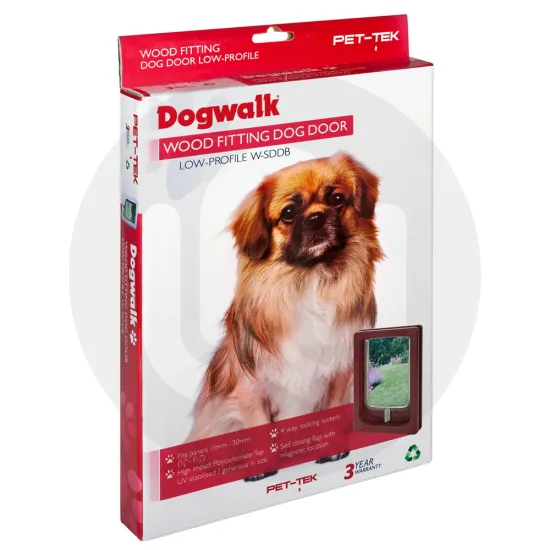 Dogwalk® by Pet-Tek International W-SDDB / W-SDDW Wood Fitting Small Dog Door Slim Line