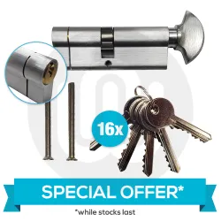SPECIAL OFFER! 16x Simplefit 6-Pin Anti-Snap Anti-Pick Dual Finish Thumbturn Cylinders 5 Keys