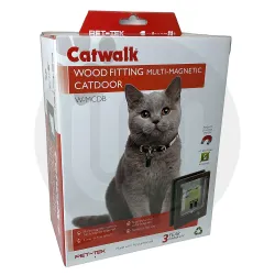 Catwalk® by Pet-Tek International W-MCDB / W-MCDW Wood Fitting Multi-Magnetic Cat Door
