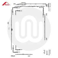 Roto NX 'P' Full Tilt & Turn System 13mm (Face Fix) - PVC