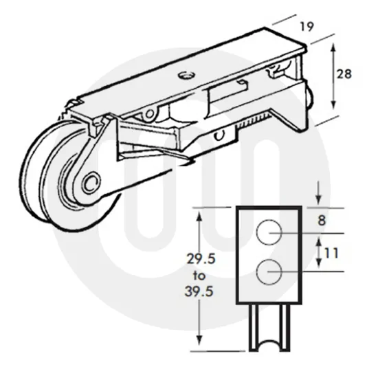 All Round Patio Track & Single Wheel Patio Rollers 32mm Set All Round Patio Track & Single Wheel Patio Rollers 32mm Set