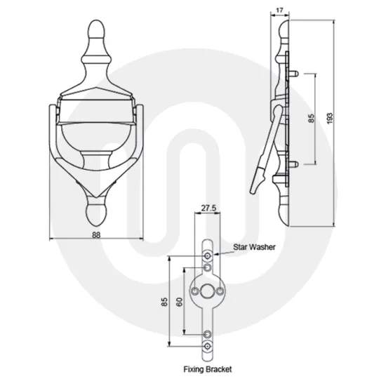 Simplefit Face Fix Urn Door Knocker - Large