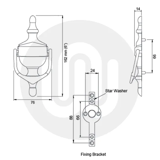Simplefit Face Fix Urn Door Knocker - Medium Simplefit Face Fix Urn Door Knocker - Medium