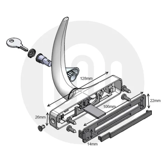 Technal Peg Window Handle - Locking