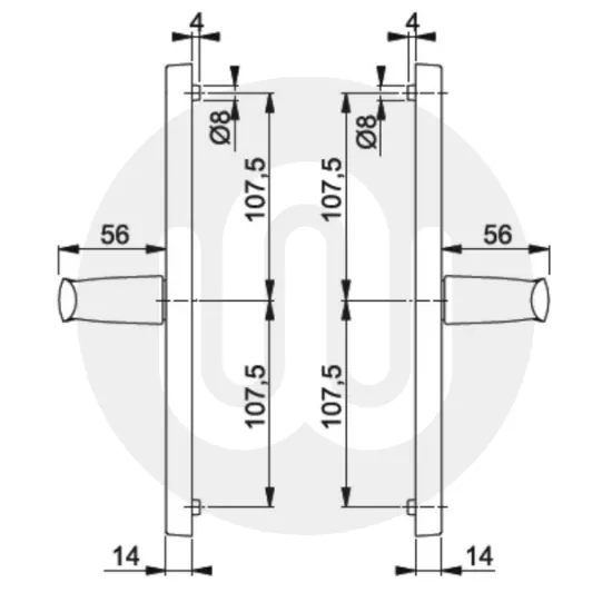Fab & Fix Farnham Fullex Sprung Inline Lever/Lever 68PZ/68PZ Door Handle With Snib (248BP/215CRS)