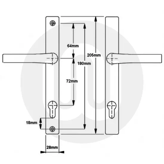 Hoppe 72mm Door Handle - 8mm Spindle