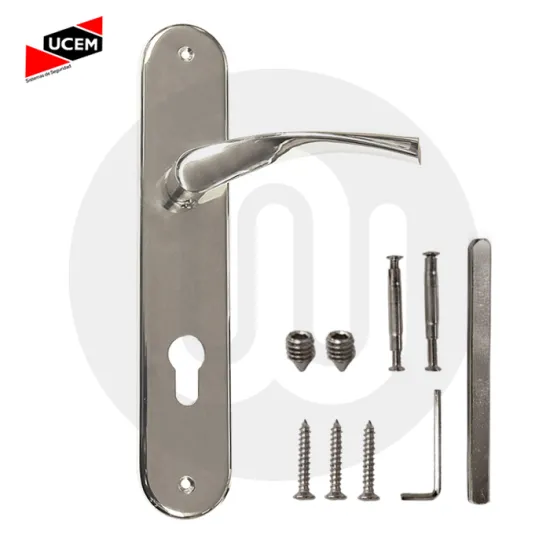 Swept Lever Door Handle 85mm (Silver / Polished Brass)