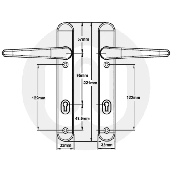 Era Ikon Classic Vectis Sprung Inline Lever/Lever 92PZ/92PZ Door Handle - Standard Cover (221BP/122CRS) Era Ikon Classic Vectis Sprung Inline Lever/Lever 92PZ/92PZ Door Handle - Standard Cover (221BP/122CRS)