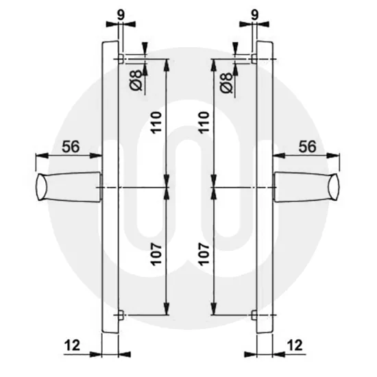 Cego / Hoppe Sprung 70mm Door Handle with an 8mm Spindle