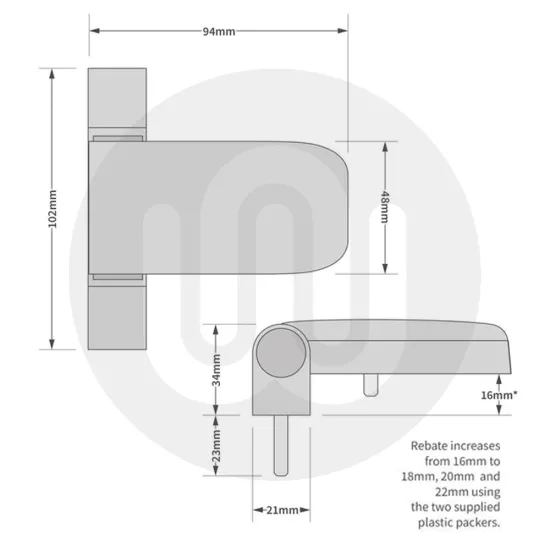 Yale 3D T Flag Door Hinge (previously known as Paddock Neon 3D Hinge)