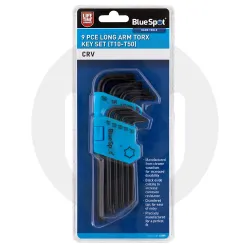 9 PCE Long Arm Torx Key Set (T10-T50)