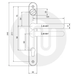 Simplefit by Fab & Fix Balmoral Sprung Offset Lever/Lever 92PZ/62PZ Door Handle With Snib - Medium Cover (243BP/211CRS)