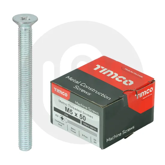 Metric Threaded Window Handle Machine Screws - PZ - Countersunk - Zinc - Box of 100