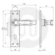Standard Key Slimline Inline V Lever/Lever on Backplate 57PZ/57PZ Door Handle (156BP/132CRS)