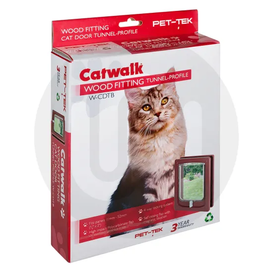 Catwalk® by Pet-Tek International W-CDTB / W-CDTW Wood Fitting Cat Door Tunnel