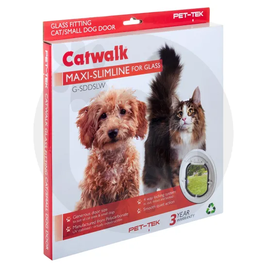 Catwalk® by Pet-Tek International G-SDDSLW Glass Fitting Maxi Slim Pet Door